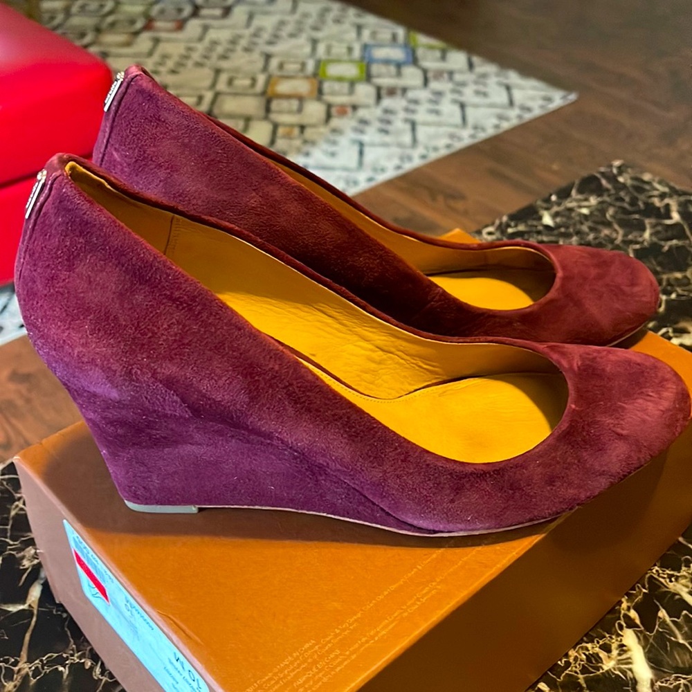 Coach Rileigh Suede Round Toe Wedges